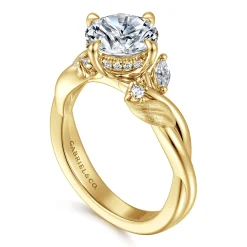 Hot Gabriel & Co. Darling - 14K Yellow Gold Compass Prong Round Diamond Engagement Ring