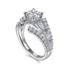 Discount Gabriel & Co. Darmy - 14K White Gold Split Shank Round Diamond Engagement Ring