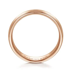 Discount Gabriel & Co. Declan - 14K Rose Gold 6mm - Carved Men's Wedding Band in Satin Finish