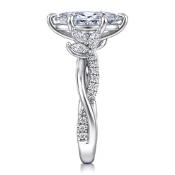 Discount Gabriel & Co. Deisha - 14K White Gold Twisted Marquise Shape Diamond Engagement Ring