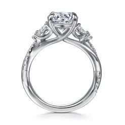 Online Gabriel & Co. Deisha - 14K White Gold Twisted Round Diamond Engagement Ring