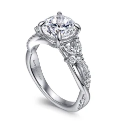 Online Gabriel & Co. Deisha - 14K White Gold Twisted Round Diamond Engagement Ring