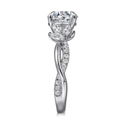 Online Gabriel & Co. Deisha - 14K White Gold Twisted Round Diamond Engagement Ring