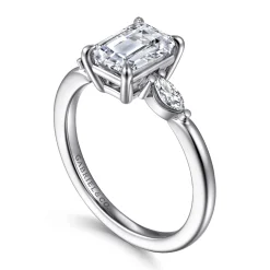 Online Gabriel & Co. Dela - 14K White Gold Emerald Cut Three Stone Diamond Engagement Ring