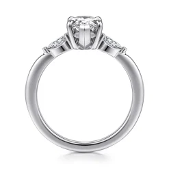 Online Gabriel & Co. Dela - 14K White Gold Princess Cut Three Stone Diamond Engagement Ring