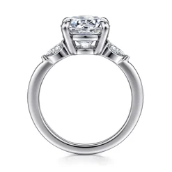 Gabriel & Co. Dela - 14K White Gold Round Three Stone Diamond Engagement Ring