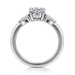 Hot Gabriel & Co. Dela - 14K White Gold Round Three Stone Diamond Engagement Ring