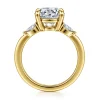 New Gabriel & Co. Dela - 14K Yellow Gold Round Three Stone Diamond Engagement Ring