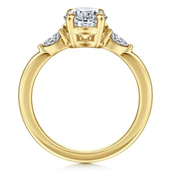 Online Gabriel & Co. Dela - 14K Yellow Gold Three Stone Oval Diamond Engagement Ring