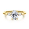 Outlet Gabriel & Co. Dela - 14K Yellow Gold Three Stone Oval Diamond Engagement Ring