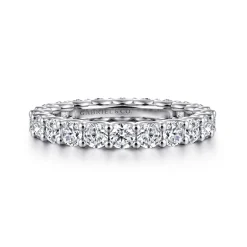 New Gabriel & Co. Delfina - 14K White Gold Scallop Setting Round Diamond Eternity Band - 1.75 ct