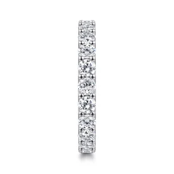 New Gabriel & Co. Delfina - 14K White Gold Scallop Setting Round Diamond Eternity Band - 1.75 ct