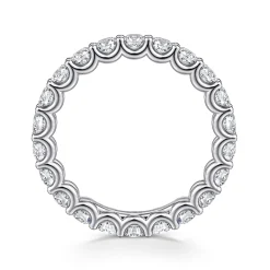 New Gabriel & Co. Delfina - 14K White Gold Scallop Setting Round Diamond Eternity Band - 1.75 ct