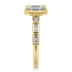 Discount Gabriel & Co. Delphe - 14K Yellow Gold Emerald Cut Diamond Engagement Ring