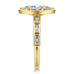 New Gabriel & Co. Delphe - 14K Yellow Gold Marquise Shape Diamond Engagement Ring