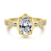 Clearance Gabriel & Co. Delphe - 14K Yellow Gold Oval Diamond Engagement Ring