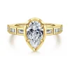Hot Gabriel & Co. Delphe - 14K Yellow Gold Pear Shape Diamond Engagement Ring