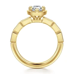 Hot Gabriel & Co. Delphe - 14K Yellow Gold Pear Shape Diamond Engagement Ring
