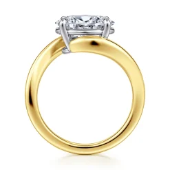 Hot Gabriel & Co. Delphi - 14K Mix of White and Yellow Gold Bypass Oval Engagement Ring