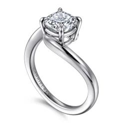 Hot Gabriel & Co. Delphi - 14K White Gold Bypass Cushion Cut Diamond Engagement Ring