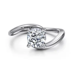 Hot Gabriel & Co. Delphi - 14K White Gold Bypass Cushion Cut Diamond Engagement Ring