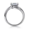 Hot Gabriel & Co. Delphi - 14K White Gold Bypass Emerald Cut Diamond Engagement Ring