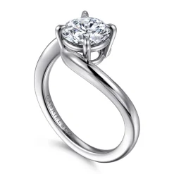 Best Gabriel & Co. Delphi - 14K White Gold Bypass Round Diamond Engagement Ring