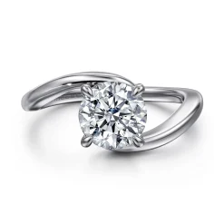 Best Gabriel & Co. Delphi - 14K White Gold Bypass Round Diamond Engagement Ring