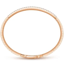New Gabriel & Co. Demure - 14K Rose Gold Diamond Bangle