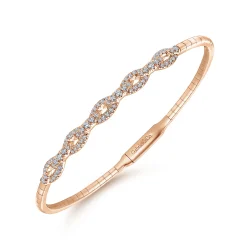 Gabriel & Co. Demure - 14K Rose Gold Oval Link Diamond Bangle