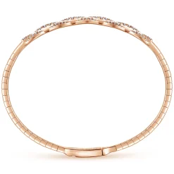 Gabriel & Co. Demure - 14K Rose Gold Oval Link Diamond Bangle