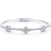 Online Gabriel & Co. Demure - 14K White Gold Bangle with Quatrefoil Diamond Stations