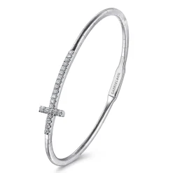 Online Gabriel & Co. Demure - 14K White Gold Diamond Bangle