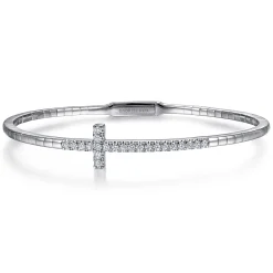Online Gabriel & Co. Demure - 14K White Gold Diamond Bangle