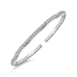 Hot Gabriel & Co. Demure - 14K White Gold Diamond Bangle