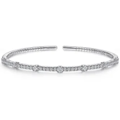 Online Gabriel & Co. Demure - 14K White Gold Diamond Bangle