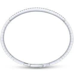 New Gabriel & Co. Demure - 14K White Gold Diamond Bangle