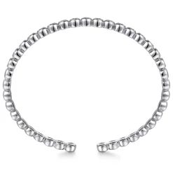 Outlet Gabriel & Co. Demure - 14K White Gold Diamond Station Open Bangle