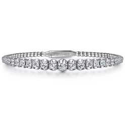 Outlet Gabriel & Co. Demure - 14K White Gold Graduating Diamond Bangle