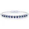 Online Gabriel & Co. Demure - 14K White Gold Round Sapphire and Diamond Halo Bangle