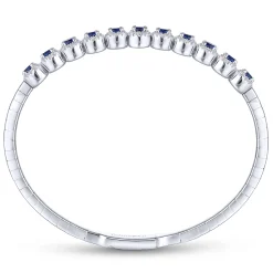 Online Gabriel & Co. Demure - 14K White Gold Round Sapphire and Diamond Halo Bangle
