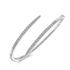 Best Gabriel & Co. Demure - 14K White Gold Split Bypass Diamond Bangle