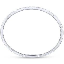 Best Gabriel & Co. Demure - 14K White Gold Two Row Diamond Bangle