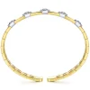 Discount Gabriel & Co. Demure - 14K White-Yellow Gold Diamond Bangle