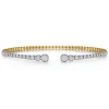 Online Gabriel & Co. Demure - 14K Yellow and White Gold Split Cuff Bracelet with Graduating Diamonds