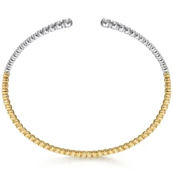 Online Gabriel & Co. Demure - 14K Yellow and White Gold Split Cuff Bracelet with Graduating Diamonds