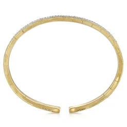Hot Gabriel & Co. Demure - 14K Yellow Gold Diamond Bangle