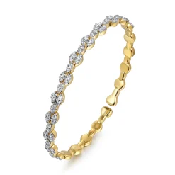 Gabriel & Co. Demure - 14K Yellow Gold Diamond Bangle
