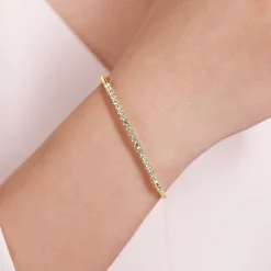 New Gabriel & Co. Demure - 14K Yellow Gold Diamond Bangle