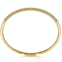 New Gabriel & Co. Demure - 14K Yellow Gold Diamond Bangle